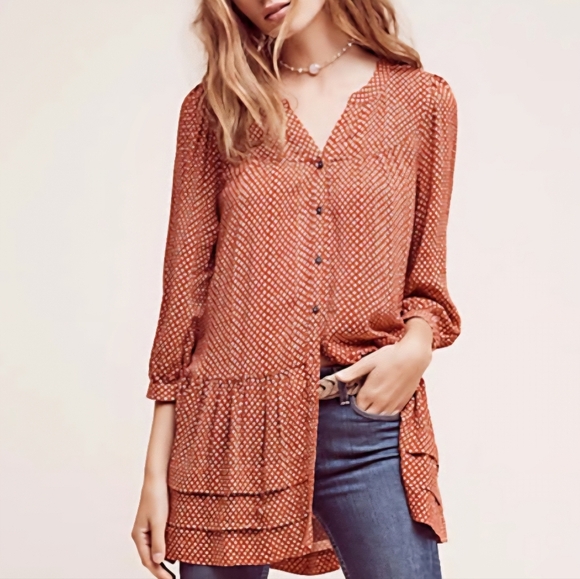 Holding Horses Pavin Long Sleeve Button Down Tunic Size Small - Picture 1 of 16